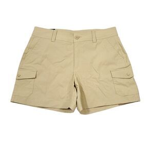Eddie Bauer Cargo Pocket Shorts Khaki Beige Women's Size 10 Stretch